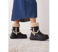 Buffalo - Stivali neri foderati con risvolto-Nero 40