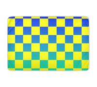 Buffalo - Tappetini per la pipì a quadri gialli, blu, verdi, sfumati, extra large, riutilizzabili, per bambini, morbidi, assorbenti, per bambini, ragazzi, ragazze, 132 x 86,4 cm (lunghezza x