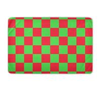 Buffalo, tappetino da viaggio per bambini, a quadri, rosso, lime, extra large, riutilizzabile, altamente assorbente, tappetino da viaggio antiscivolo, 132 x 86,4 cm (lunghezza x larghezza)