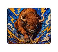 Buffalo - Tappetino per mouse, piccolo, dinamico e audace, nuvole con fulmini e nuvole, in gomma liscia, ideale per casa, ufficio, scrivania, laptop, gamer, regalo, quadrato, 20,3 x 25,4 cm