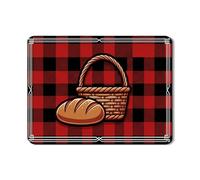 Buffalo - Tappetino scolapiatti per bancone della cucina, in gomma assorbente a scacchi, colore rosso e nero, tappetino scolapiatti in pelle sintetica per l'autunno, 45,7 x 61 cm