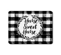Buffalo - Tappetino scolapiatti per bancone della cucina, in gomma assorbente, motivo scozzese nero e bianco, tappetino scolapiatti per cucina, 45 x 61 cm