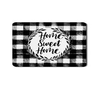 Buffalo - Tappetino scolapiatti per bancone della cucina, in gomma assorbente, motivo scozzese nero e bianco, tappetino scolapiatti per cucina, 30,5 x 50,8 cm