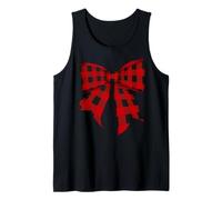 Buffalo Tartan Rosso Nero Plaid Plaid Ragazza Coquette Bow Canotta