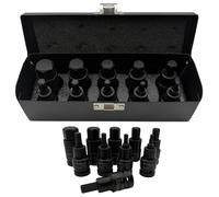 Buffalo Tools Set di 10 chiavi a brugola a percussione con attacco da 1/2", da 4 mm a 19 mm, in custodia di metallo
