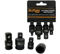 Buffalo Tools Set di adattatori per prese a impatto, riduttori e convertitori Step Up e Step Down, 4 pezzi