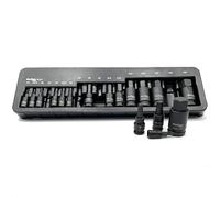 Buffalo Tools Set di chiavi a brugola H2-H22 esagonali da 1/4 3/8 1/2'' in acciaio al vanadio resistente, finitura antiruggine, set di utensili da 2-22 mm con vassoio portaoggetti, chiavi a brugola