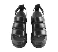 Buffalo Vegani ASPHA FSH sandali platform neri donna zeppa chunky fasce 37