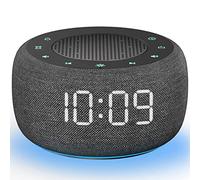 Buffbee Radiosveglia digitale per camera da letto - Luce notturna a 7 colori, qualità del suono ad alta fedeltà con altoparlante rivolto verso l'alto, 4 suoni, display Full Range Dimmer per comodino