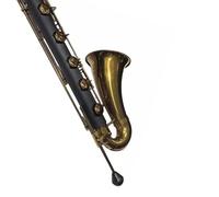 Buffet Clarinetto Basso In Ebanite Dura In Si Bemolle Con Tasti Laccati Vintage