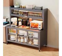 Buffet con Ante in Acrilico, Scaffale da Panettiere con Spazio di Archiviazione, Mobiletto for Pentole e Padelle for Riporre Forni a Microonde, Macchine da Caffè, Macchine for il Pane