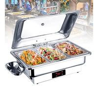 Buffet Elettrico R e Vassoio riscaldante 9L/13L Piatti Caldi a Caldo Display Touch più Caldo 600 W Riscaldamento rapido 30 ℃ 90 ℃ Regolazione Mantieni Il Cibo Caldo Tutto Il Giorno, 13L-1/3