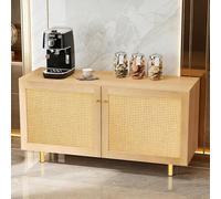 Buffet en rotin, meuble de Rangement à Double Porte, Buffet de Style campagnard. - Hauteur 63 × Largeur 120 × Profondeur 40 cm