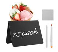 Buffet Food Labels, 15x Message Blackboard Sign, 10x7.6cm/3.94x2.99 Inches Reusable Table Place Cards, Gathering Supplies for Celebration, Retail, Birthday Party Pvc