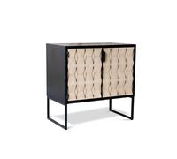Buffet in metallo beige, stile scandinavo, 81x47x82 cm, design robusto ed elegante per la conservazione