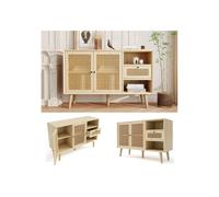 Buffet - MUVOE - ComÃ² con 1 cassetto e 2 porte - Tessuto di rattan - Rovere - FSC