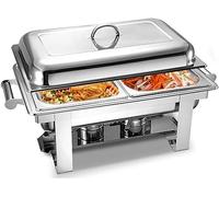 Buffet Stove - Food Insulated Buffet, Round Food Insulated Plate, Hot Pot Buffet Set, Stainless Steel Hot Plate Buffet Set With Glass Viewing Lid And Built-in L,Deepened Single Cell-13L (Deepened Doub