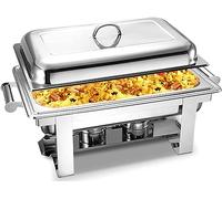 Buffet Stove - Food Insulated Buffet, Round Food Insulated Plate, Hot Pot Buffet Set, Stainless Steel Hot Plate Buffet Set with Glass Viewing Lid And Built-in L,Deepened Single Cell-13L (Single Basin