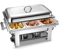 Buffet Stove - Food Insulated Buffet, Round Food Insulated Plate, Hot Pot Buffet Set, Stainless Steel Hot Plate Buffet Set With Glass Viewing Lid And Built-in L,Deepened Single Cell-13L (Deepened Trip