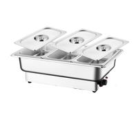 Buffet Warmer 9L Stainless Chafing Dish Buffet Set,Stainless Steel Catering Serve,Restaurant Food Warmer, Rectangular Buffet Stove (Silver Single Grid)