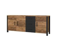Buffet XL Darwin - 190 cm in Abete e Nero Opaco