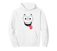 Buffo Battute Carino Viso Travestimento Costume Halloween Felpa con Cappuccio