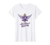 Buffy L'ammazzavampiri Se Arriva l'apocalisse Beep Me Anni '90 Maglietta, Donna, Bianco, L