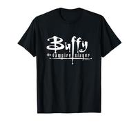 Buffy The Vampire Slayer Classic 90's TV White Text Logo Maglietta