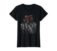Buffy The Vampire Slayer Distressed Vintage Slayer Group Maglietta, Donna, Nero, XL