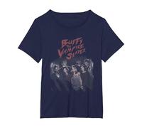 Buffy The Vampire Slayer Distressed Vintage Slayer Group Maglietta, Donna Plus-Size, Navy, 2X