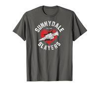 Buffy The Vampire Slayer Logo di Sunnydale Slayers Maglietta, Uomo, Asfalto, L