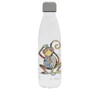 Bug Art Lesser & Pavey - Borraccia in acciaio inox da 500 ml, ecologica, con coperchio e maniglia per il trasporto, per ufficio, sport o in viaggio, motivo: scimmia Monty