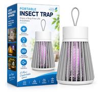 Bug Zapper- Zanzariera per interni ed esterni, lampada antizanzare ricaricabile a sospensione, trappola portatile UV per interni ed esterni, alimentata tramite USB, con griglia per campeggio, camera