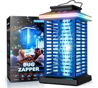 Bug Zapper - Zapper per insetti da esterni, ricaricabile 3 in 1, con batteria da 5000 mAh e luce notturna a LED, 4000 V, per esterni, patio, cortile, giardino, blu
