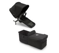 Bugaboo Donkey 5 Twin, Set di Conversione Passeggino Completo, Affiancato, Design Migliorato, Seduta Reversibile, Guida a una Mano e Archiviazione Espandibile, Midnight Black