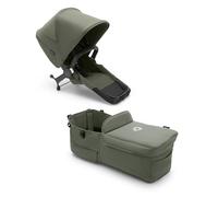 Bugaboo Donkey 5 Twin, Set di Conversione Passeggino Completo, Affiancato, Design Migliorato, Seduta Reversibile, Guida a una Mano e Archiviazione Espandibile, Forest Green