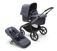 Bugaboo Fox 5, Passeggino Multi-Terreno 2 in 1 per Bambini, Chiusura Facile, Navicella Spaziosa, Seduta da Bambino Estensibile, Manovrabile con 1 Sola Mano, Telaio Grafite e Cappottina Stormy Blue