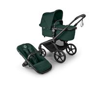 Bugaboo Fox 5 Renew, Passeggino Multi-Terreno 2 in 1 per Bambini, Chiusura Facile, Navicella Spaziosa, Seduta da Bambino Estensibile, Telaio Nero e Cappottina Fern Green