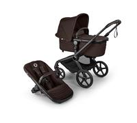 Bugaboo Fox 5 Renew, Passeggino Multi-Terreno 2 in 1 per Bambini, Chiusura Facile, Navicella Spaziosa, Seduta da Bambino Estensibile, Telaio Nero e Cappottina Cocoa Brown