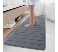 Buganda Tappetino da bagno in memory foam, antiscivolo, assorbente, extra large, per cucina, bagno, pavimenti, 61 x 177,8 cm, grigio scuro
