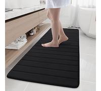 Buganda Tappeto da bagno in memory foam, 178 x 61 cm, ultra morbido e antiscivolo, assorbente e lavabile in lavatrice, per bagno, doccia e vasca, colore: nero