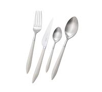 BUGATTI, Ares, Set Posate 24 pezzi in Acciaio Inox 18/10 e Manico Colore Skeleton (Avorio), Set posate 6 persone composto da 6 cucchiai, 6 forchette, 6 coltelli e 6 cucchiaini caffè