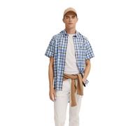 bugatti Camicia da Uomo con Bottoni a Maniche Corte, vestibilità Moderna, 60-Tortora, XL
