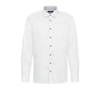 bugatti Camicia da Uomo con Bottoni a Maniche Lunghe, vestibilità Moderna, 10-Bianco, L