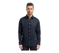 Bugatti - Camicia in Lino con Collo Kent - - Shirts - Uomo - Blu - M