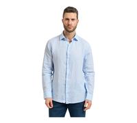 Bugatti - Camicia in Lino - - Shirts - Uomo - Blu - M