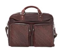 bugatti Cartella in pelle intrecciata 48 cm marrone