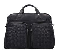 bugatti Cartella in pelle intrecciata 48 cm nero