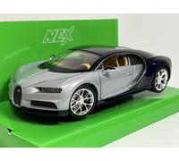 Bugatti Chiron Argento E Blu 1:24 Scala Welly 24077