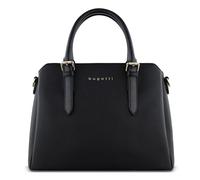 Bugatti Ella Borsa da donna, borsa bowling di medie dimensioni in similpelle stile Saffiano, nera